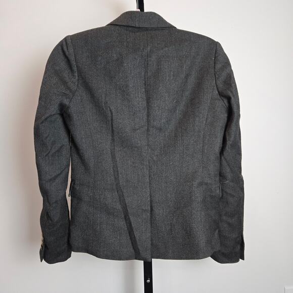 J. Crew Schoolboy Blazer Jacket Wool Suit Coat Gray Gold Buttons Academia 2 VTG - Picture 4 of 6